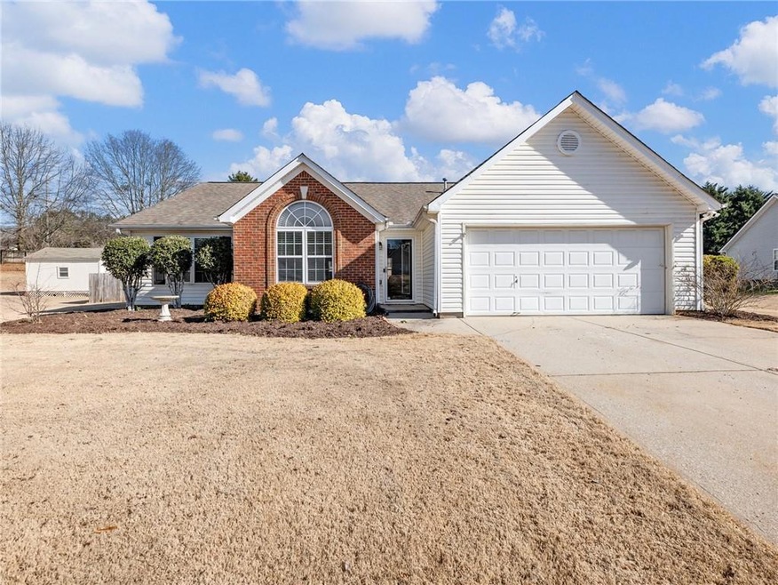 View of front of home with a garage