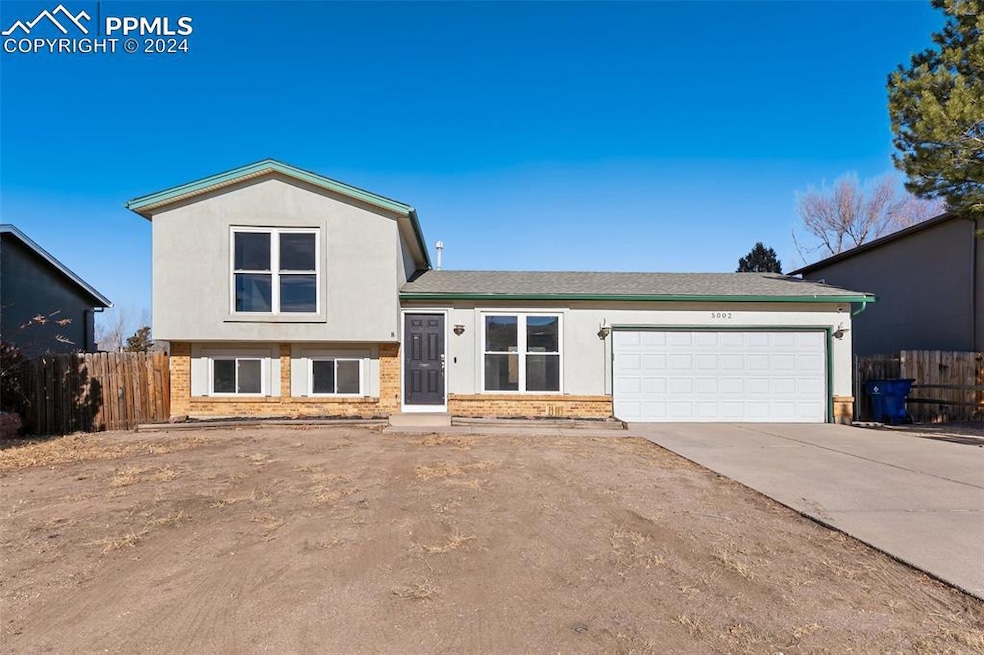 Split level home with a garage