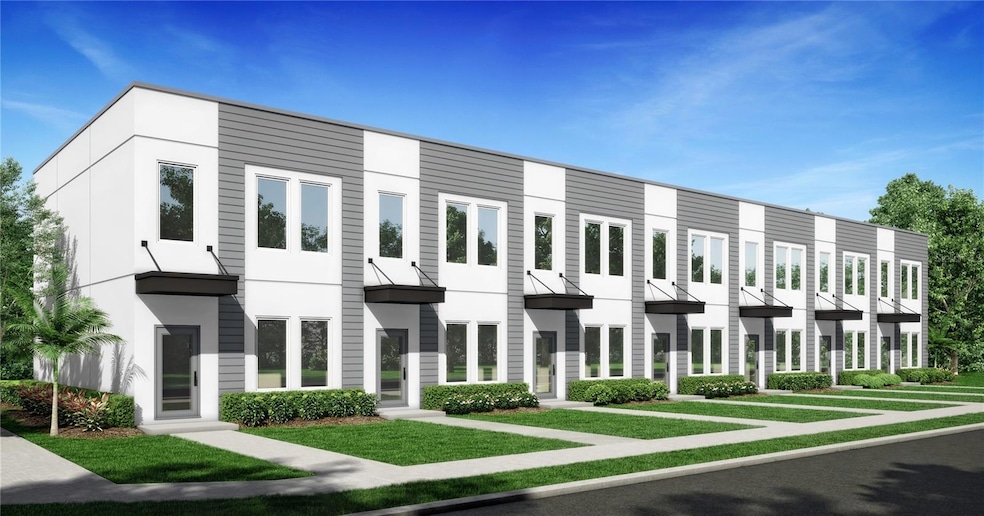 Architectural rendering of the 7 unit townhome project