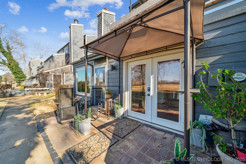 Patio overlooks golf course