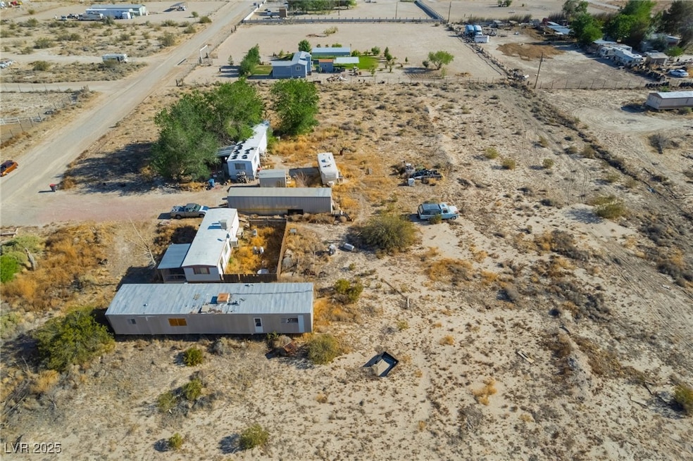 Aerial view of sparsely populated area featuring a