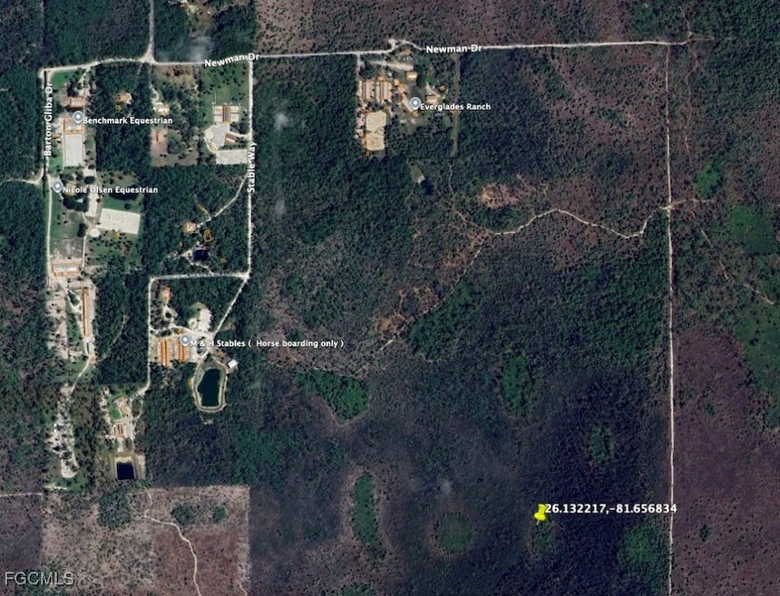 Aerial overview of property's location
