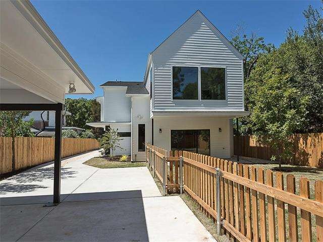 Unit B; yard and carport