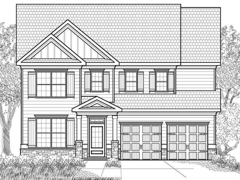 B&W Rendering, Not actual home, Sample same plan,