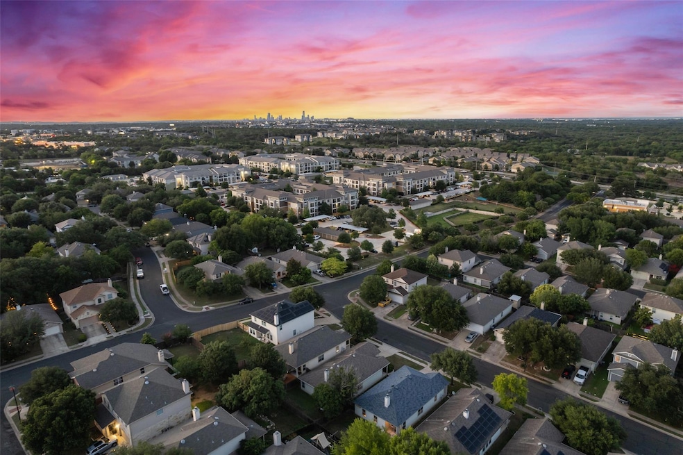 Aerial view at dusk