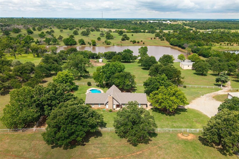 Bird's eye view of a nearby body of water