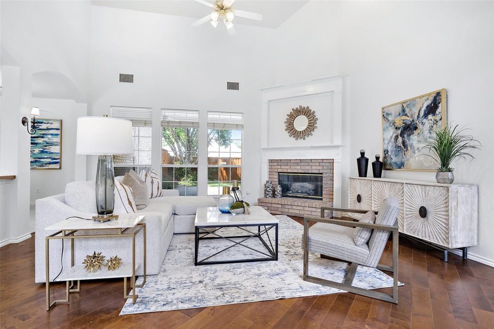 Gorgeous central living room with soaring ceilings