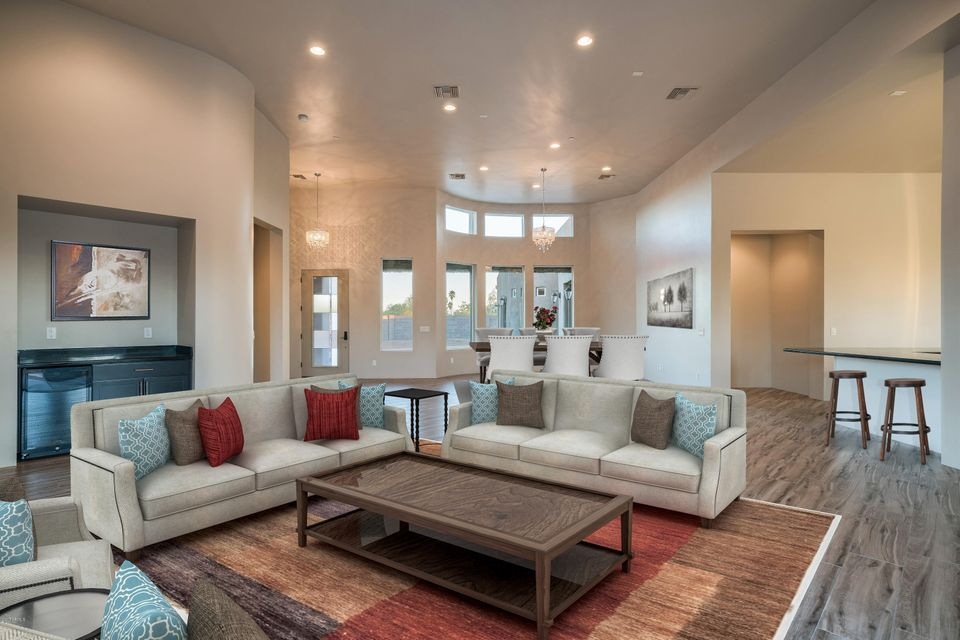 Great Room Bar and Dining Staged