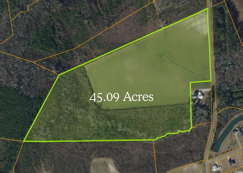 Aerial view of property's location with property boundaries highlighted
