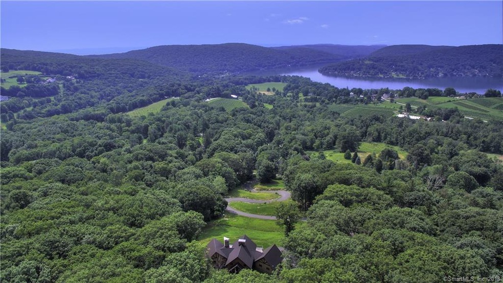 Rear of the house to the view of Lake Waramaug