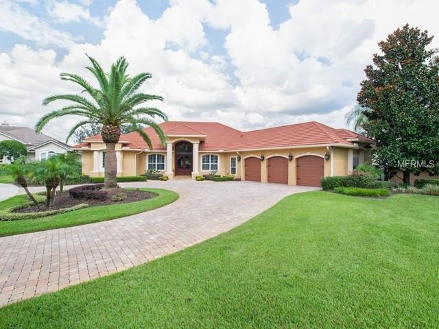 Front View- circular paved driveway