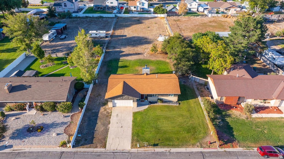 Aerial view of residential area