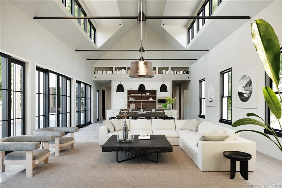 Great Room open to dining area, kitchen with vault