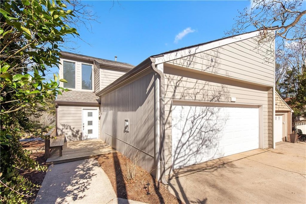 View of home's exterior featuring a garage