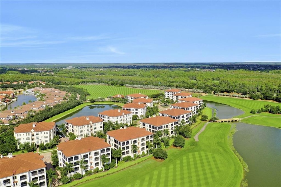 Aerial view of a golf club and a nearby body of water
