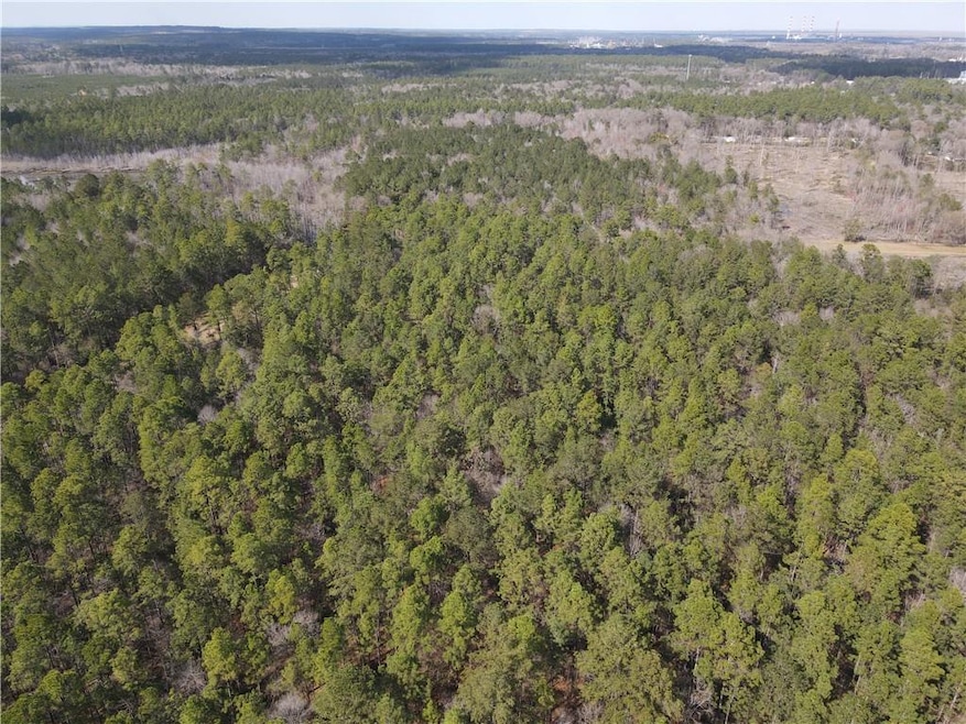 Drone / aerial view featuring a wooded view