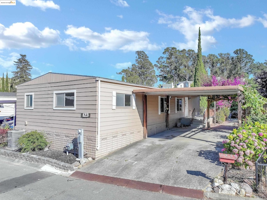 View of front facade featuring a carport and concrete driveway