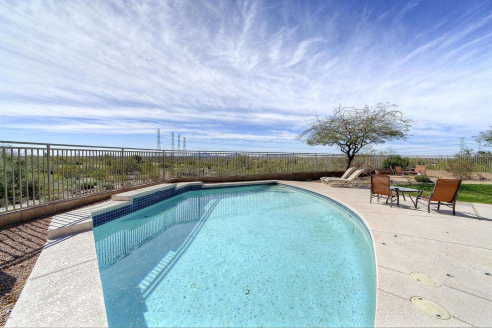 Pool view in huge backyard