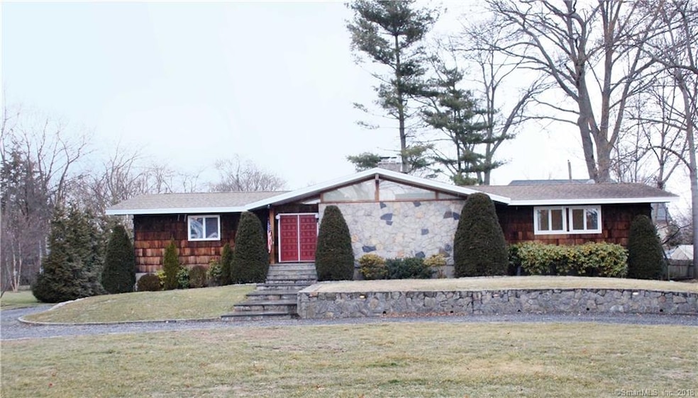 Mid Century Modern Front View. Note: angled roof l