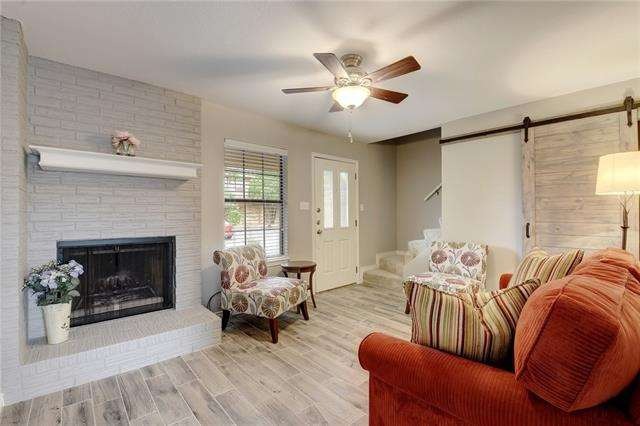 Cozy fireplace with brick surround