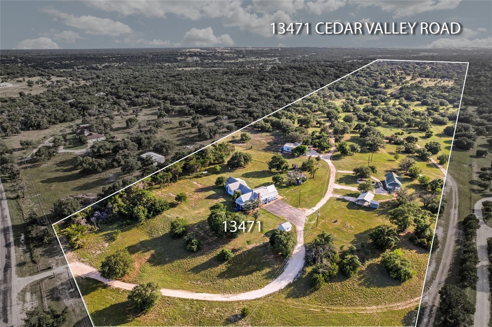 Aerial overview of property's location with prope