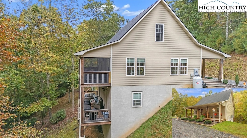 Beautiful 3BR/3BA mountain-style home on over an acre, featuring a peaceful creek and three levels of thoughtfully designed living space. Enjoy a screened back porch overlooking the serene, wooded setting—perfect for relaxing or entertaining