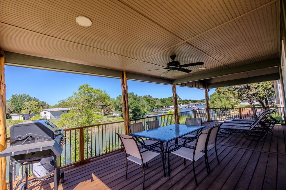 Covered back deck area of the wrap-around porch