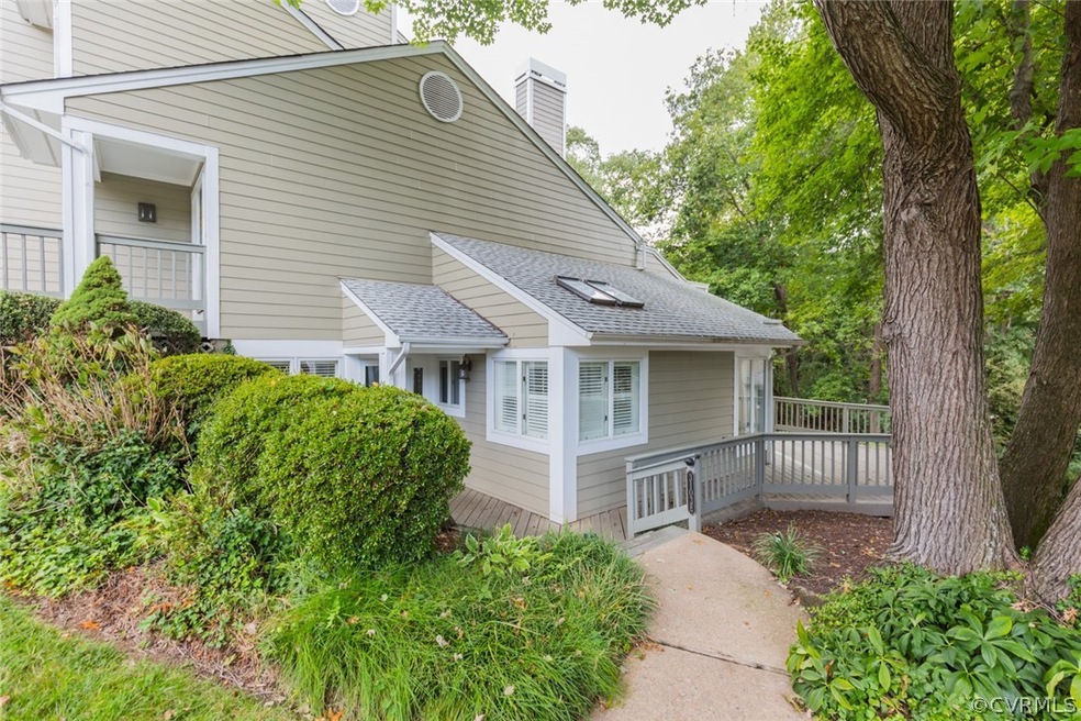 Short walkway from parking to the front entry.  Th