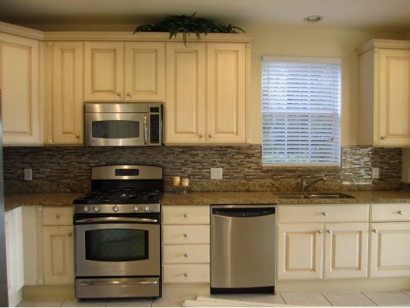 Granite counters and glass bac