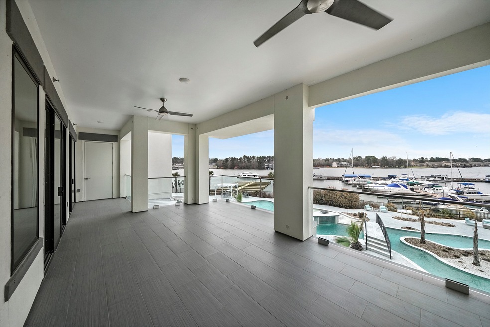Private terrace with view of Sunrise Pool and Lake