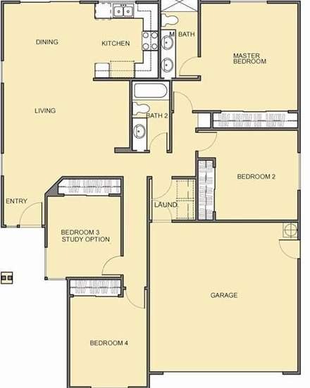 Preliminary floor plan for the Monterey at the Cot
