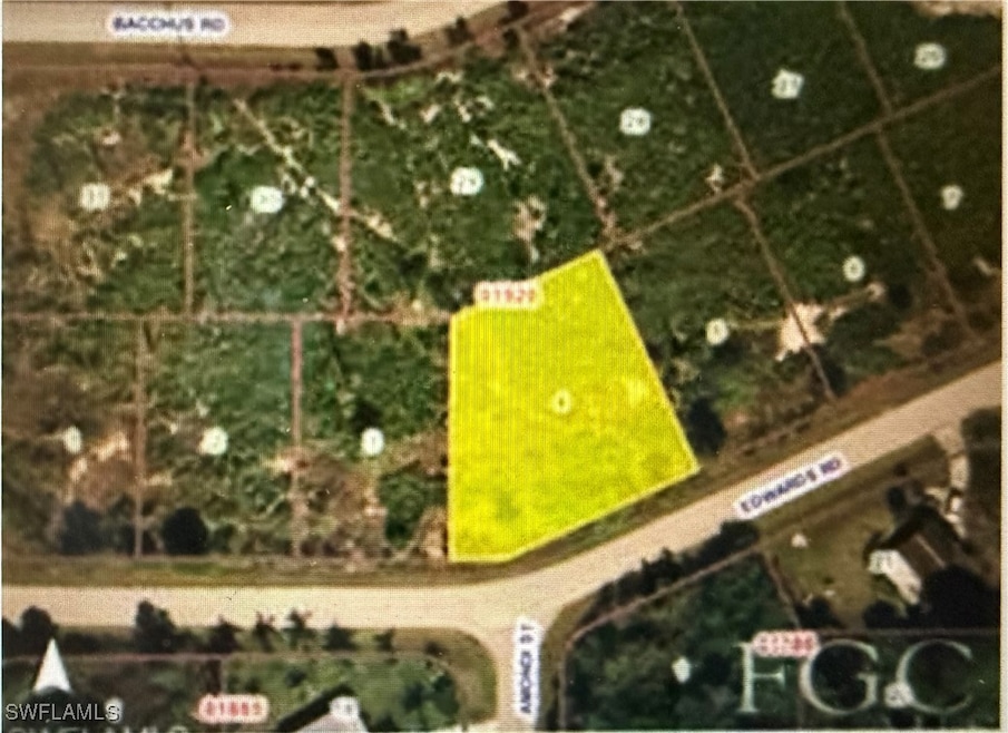 Map / location with property parcel outlined