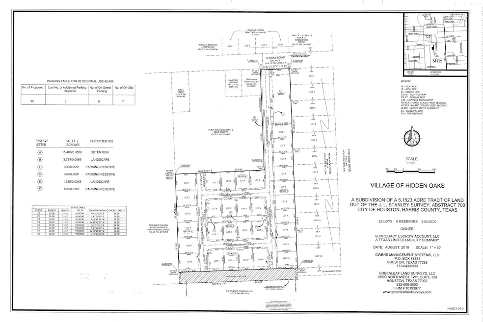 Subdivision Map showing all 32 Lots
