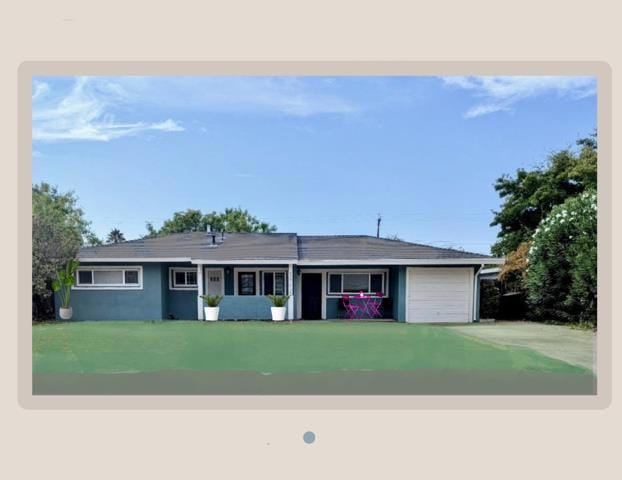 Picture has been modified to show what it could look like with a green lawn & some accents.