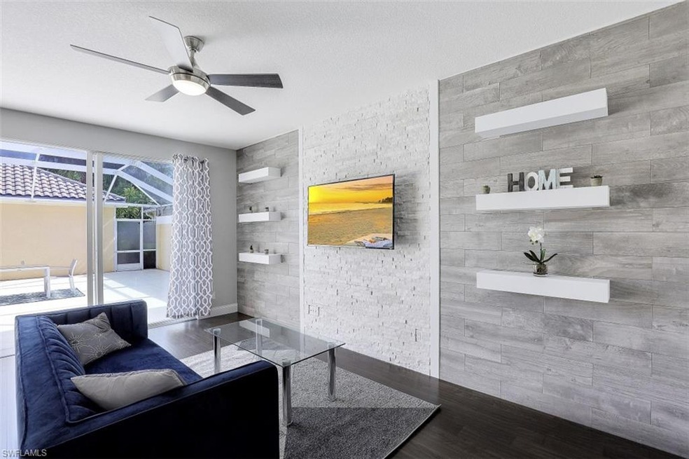 Side angle view of great room feature wall and lar