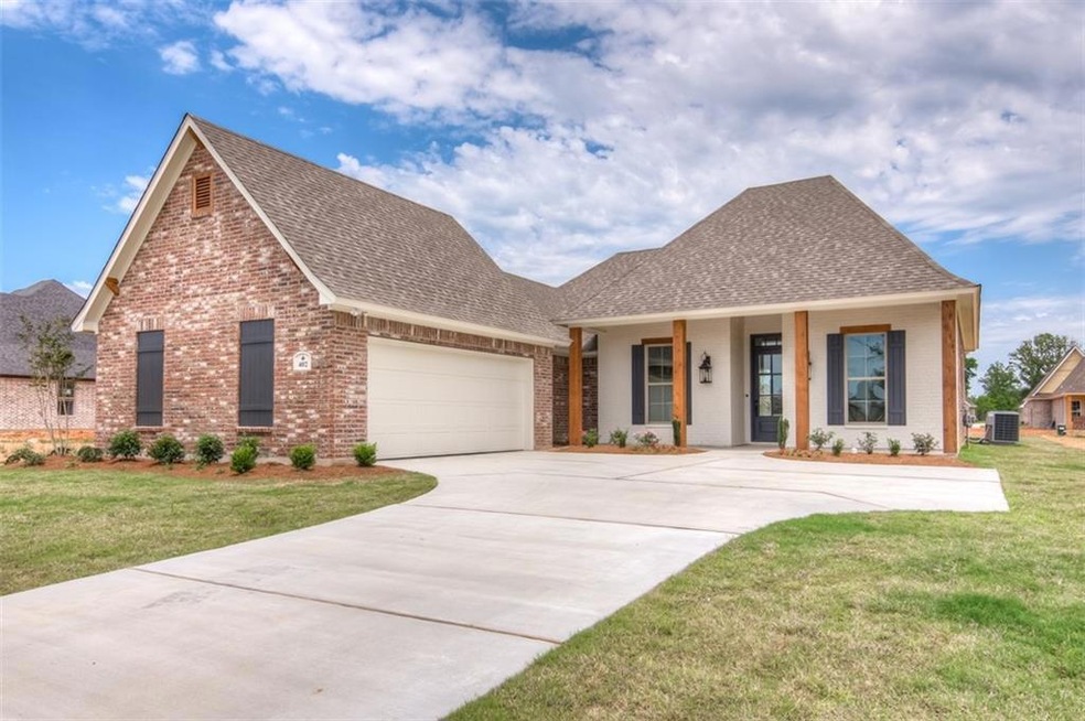 Front of Home boasts wood beams, painted gray shut
