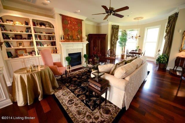 1-Living Room bookcases, fireplace
