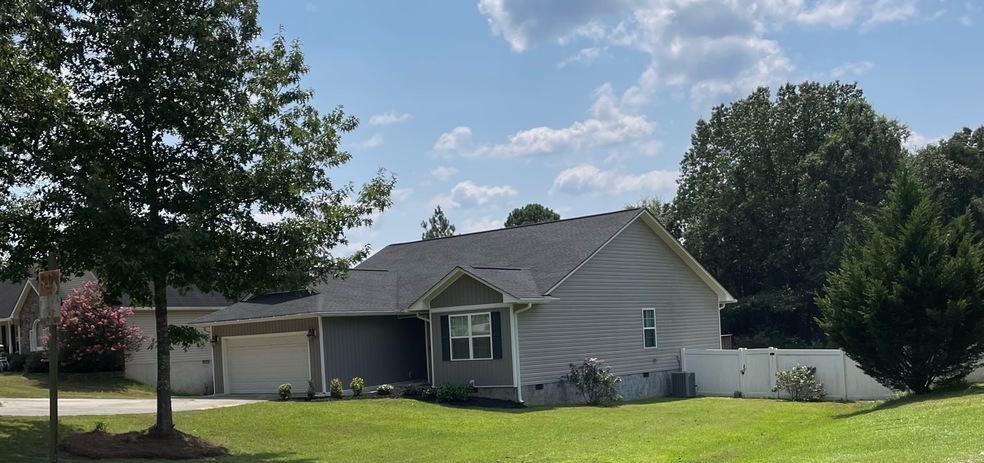 Professionally landscaped front yard