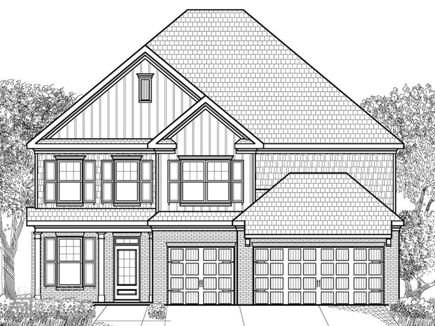 B&W Rendering. Not actual home. Sample same plan.