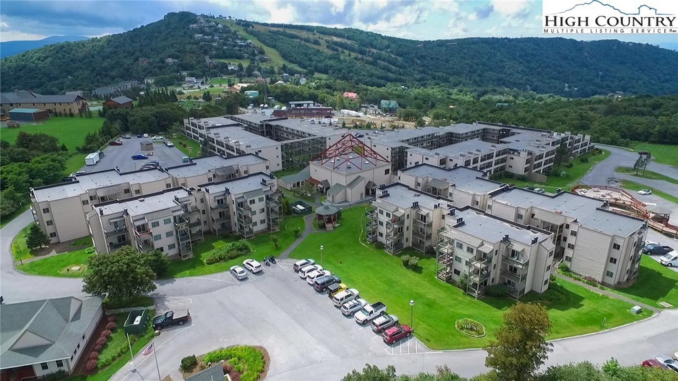 Pinnacle Inn with the Ski Slopes Beyond