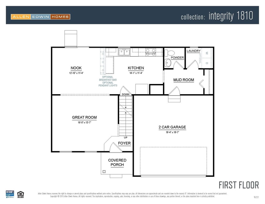 Standard floor plan layout, actual home may vary i