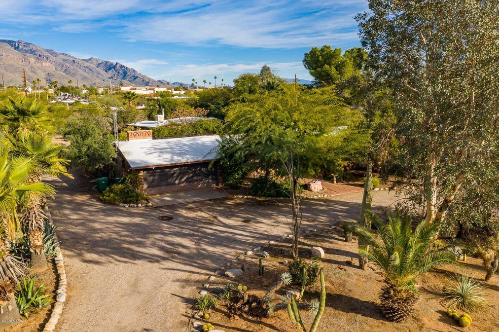 Aerial shot of front of house