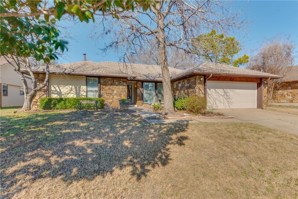 Nice curb appeal with a few mature trees.