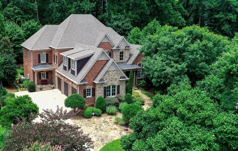 This custom home features a 3 car garage and parki