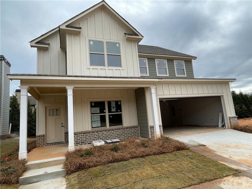 View of front facade with a garage