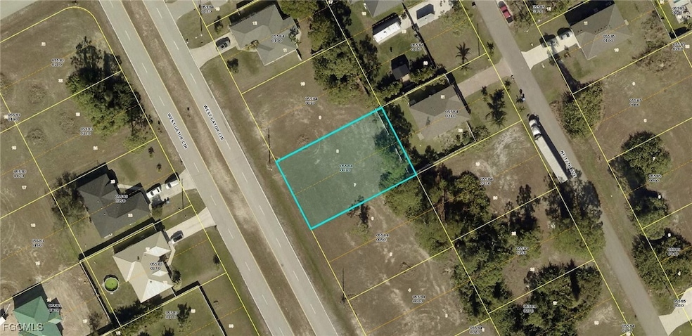 Aerial view of property's location with property p