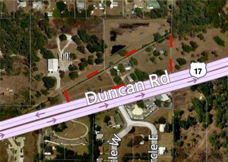 Aerial showing 4363, 4337 & 4319 Duncan Rd