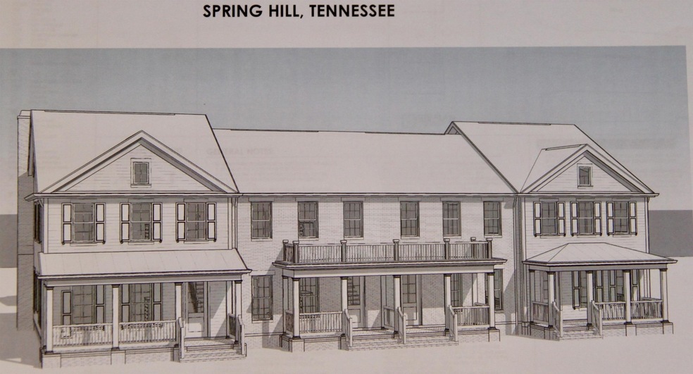 Rendering of Town Homes.  The one on the left is this listing.