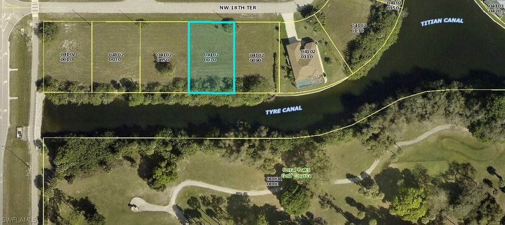 Ariel View of Waterfront Lot & Golf Course