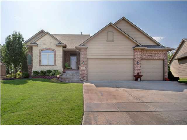 The front of this home looks out on one of the are